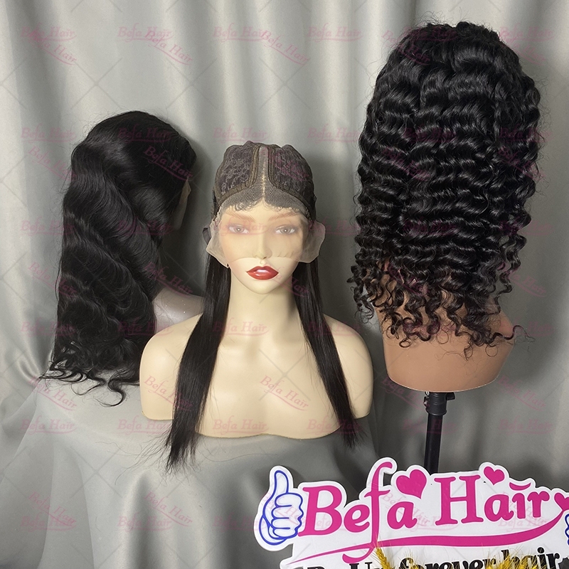 Wholesale T Part Straight Human Hair Lace Front Wigs 180% Density Pre Plucked Lace Frontal with Baby Hair wigs