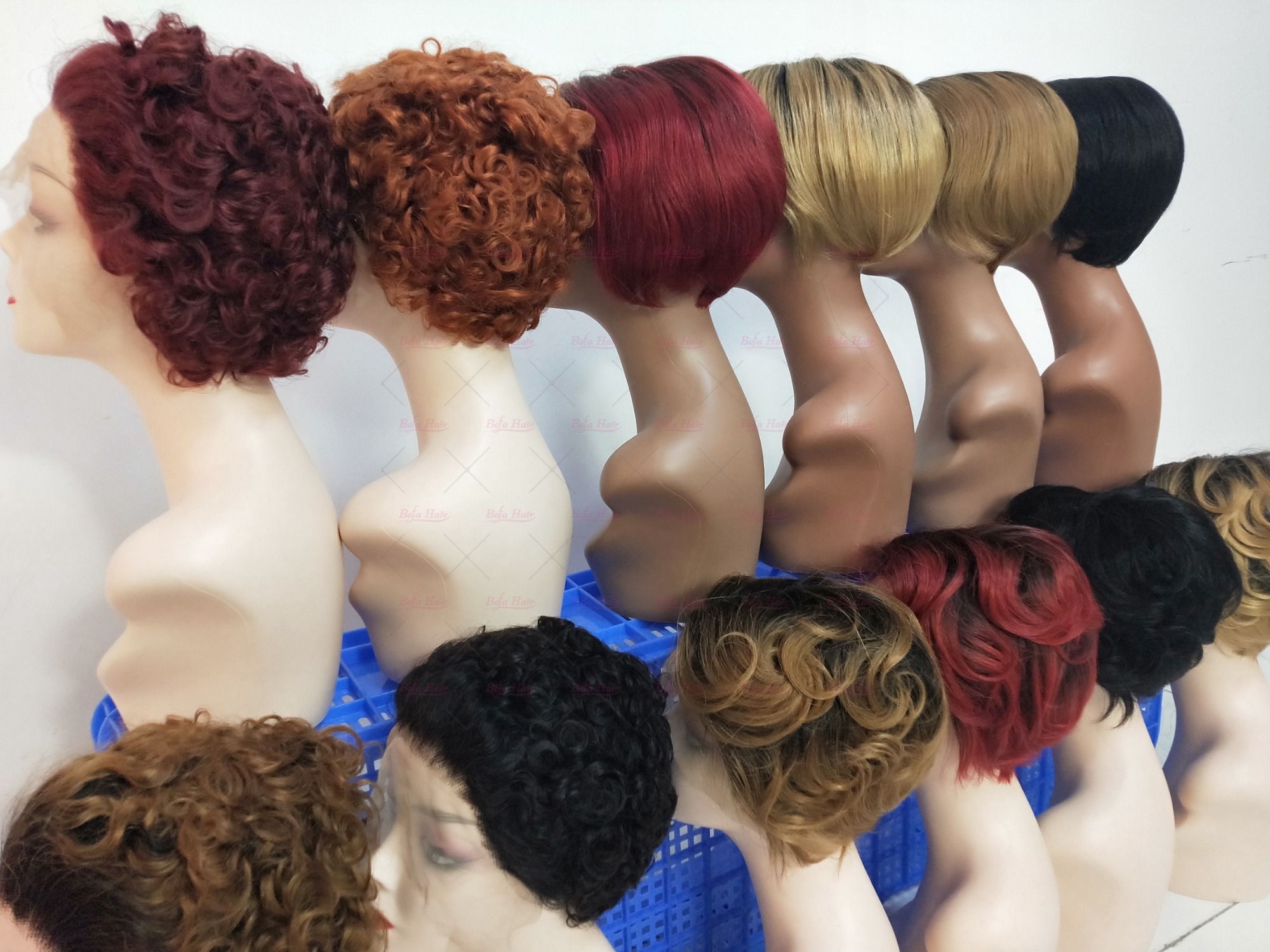 Wholesale Color Virgin Humanhair Pixie Hair Short Cut Wig