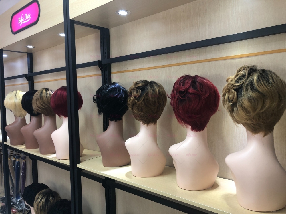 Wholesale T Lace Virgin Human hair Natural Black Color Pixie Hair Short Cut Wig