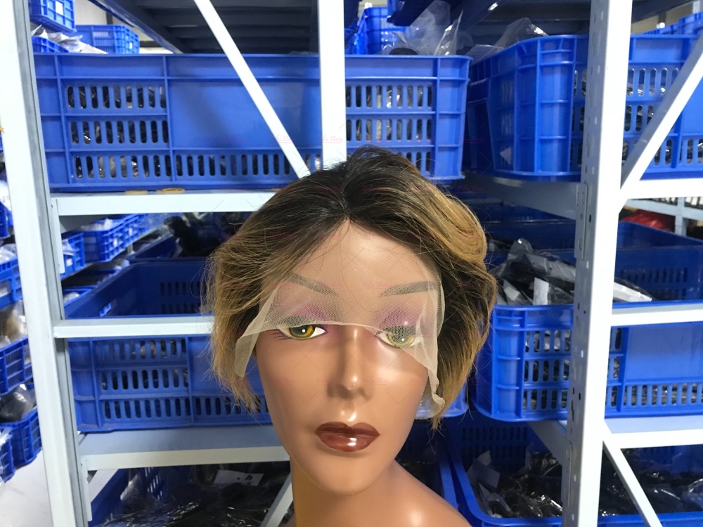 Wholesale T Lace Color Virgin Humanhair Pixie Hair Short Cut Wig