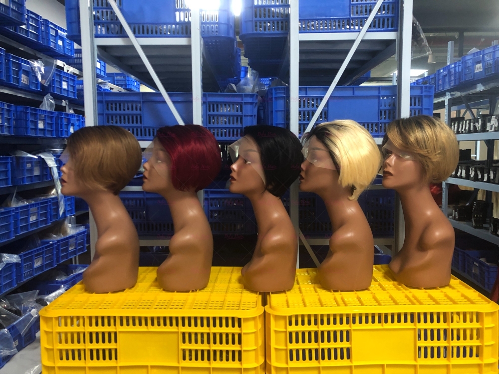 Wholesale Color Virgin Humanhair Pixie Hair Short Cut Wig