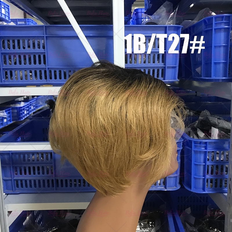 Wholesale T Lace Color Virgin Humanhair Pixie Hair Short Cut Wig