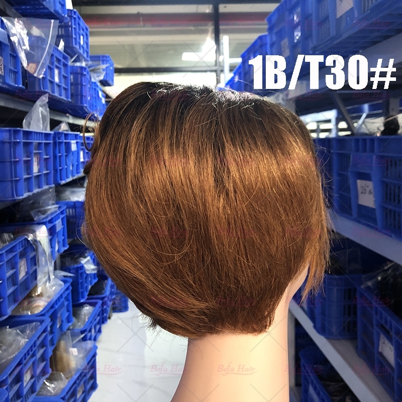 Wholesale T Lace Color Virgin Humanhair Pixie Hair Short Cut Wig