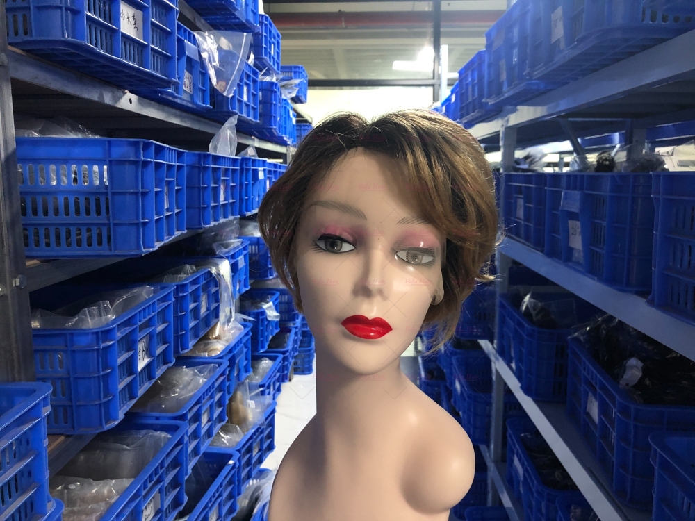 Wholesale T Lace Color Virgin Humanhair Pixie Hair Short Cut Wig