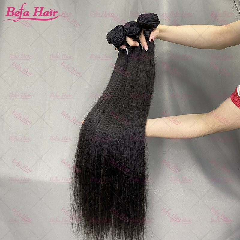 Wholesale Befa hair Pre-plucked 4 Bundles Brazilian Straight Hair With 6x6 Transparent HD Lace Closure,can do dropshipping