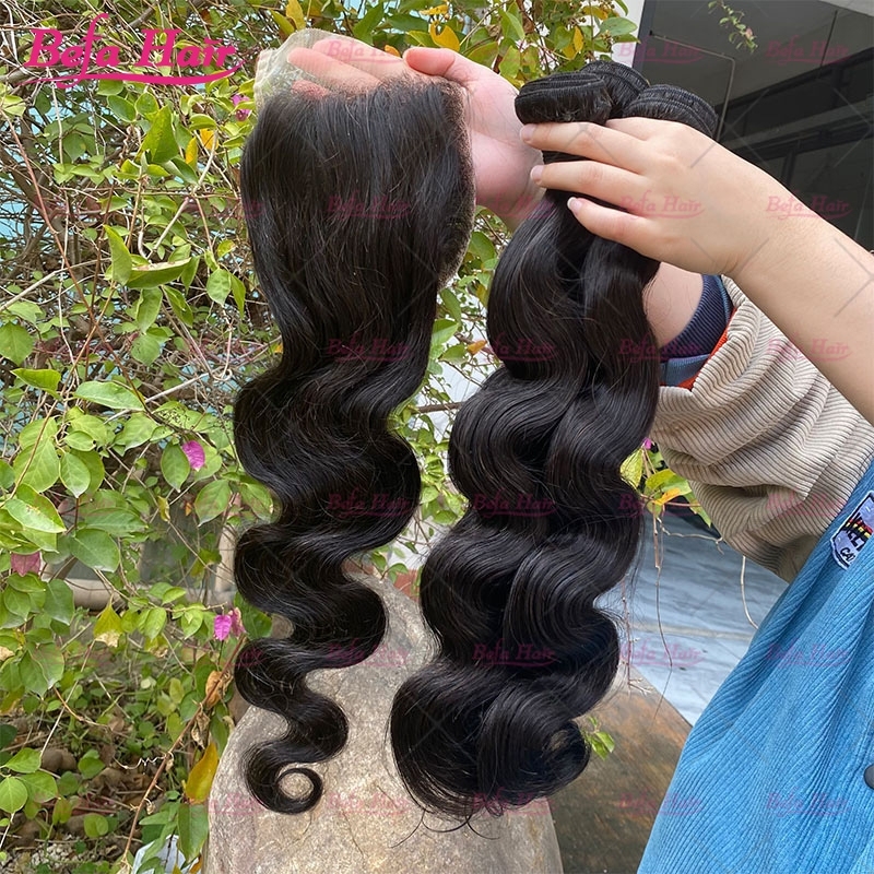 Wholesale Pre-plucked 4 Bundles Brazilian Body Wave Hair With HD5x5 Lace Closure,can do dropshipping