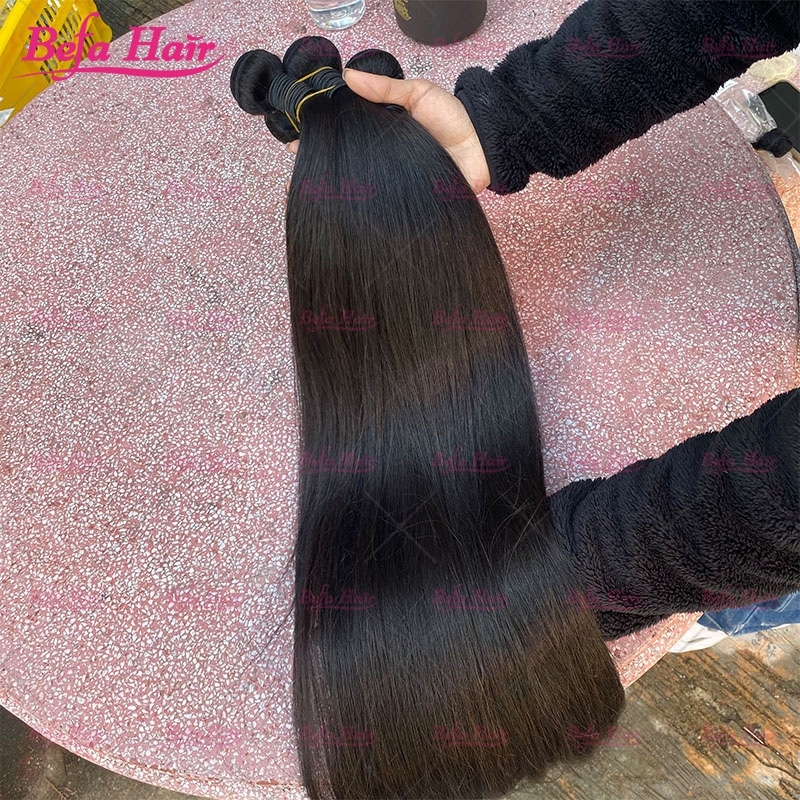 Wholesale Befa hair Pre-plucked 4 Bundles Brazilian Straight Hair With 6x6 Transparent HD Lace Closure,can do dropshipping