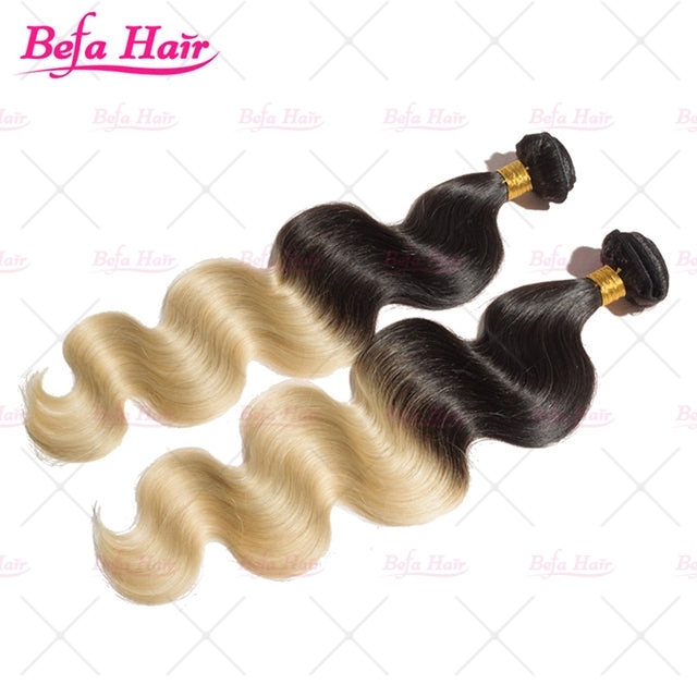 Wholesale Body Wave Ombre 1B/613# 2pcs/3Bundles/4Bundles Human Hair Weaves