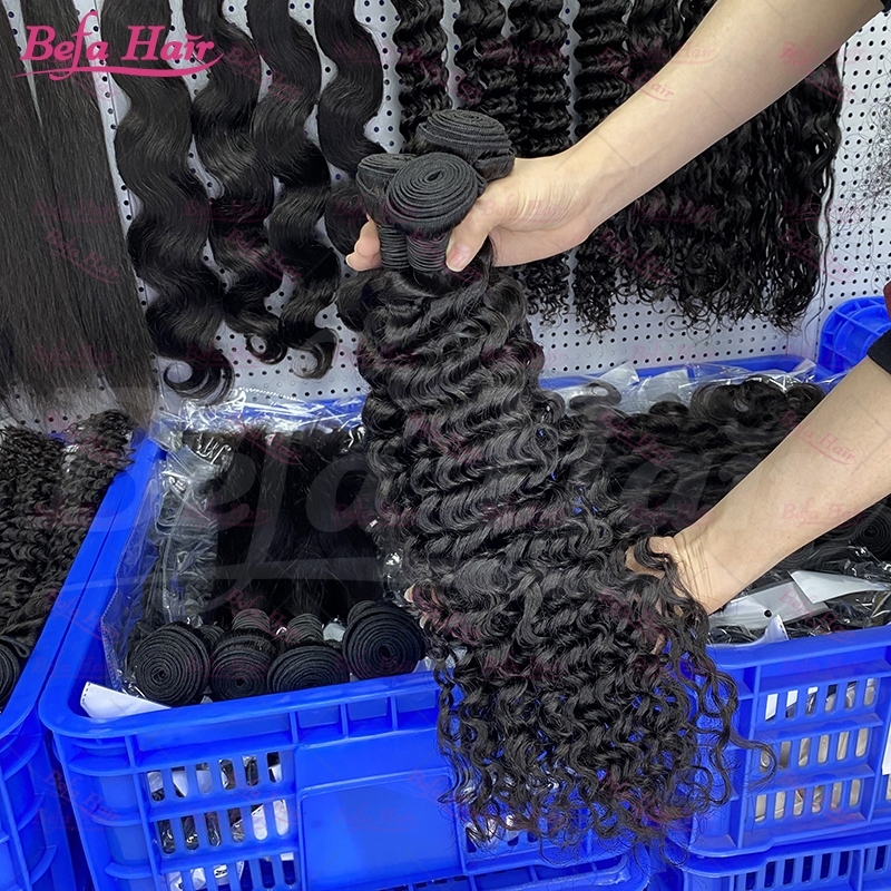 Wholesale Deep Curly 1Bundles 12-30 Inches Natural Human Hair Weave