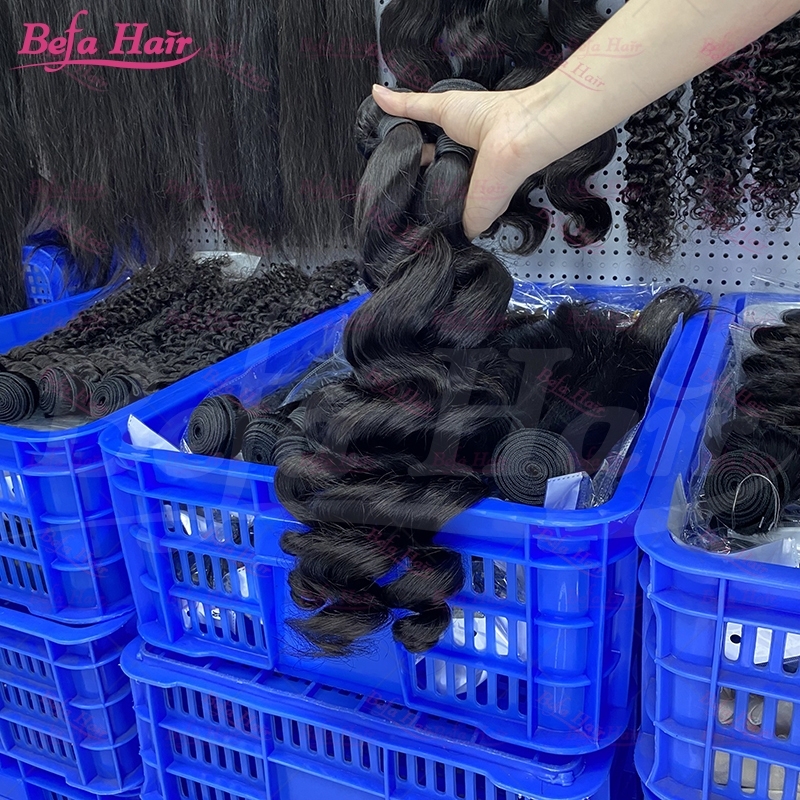 Wholesale Raw Hair Loose Wave 2pcs/3Bundles/4Bundles 12-30 Inches Natural Black human Hair Weave