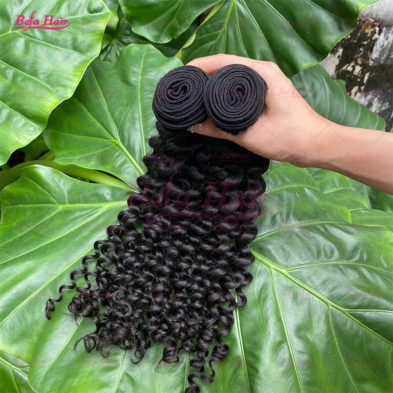Wholesale Raw Hair Deep Curly 2pcs/3Bundles/4Bundles 12-30 Inches Natural Black human Hair Weave