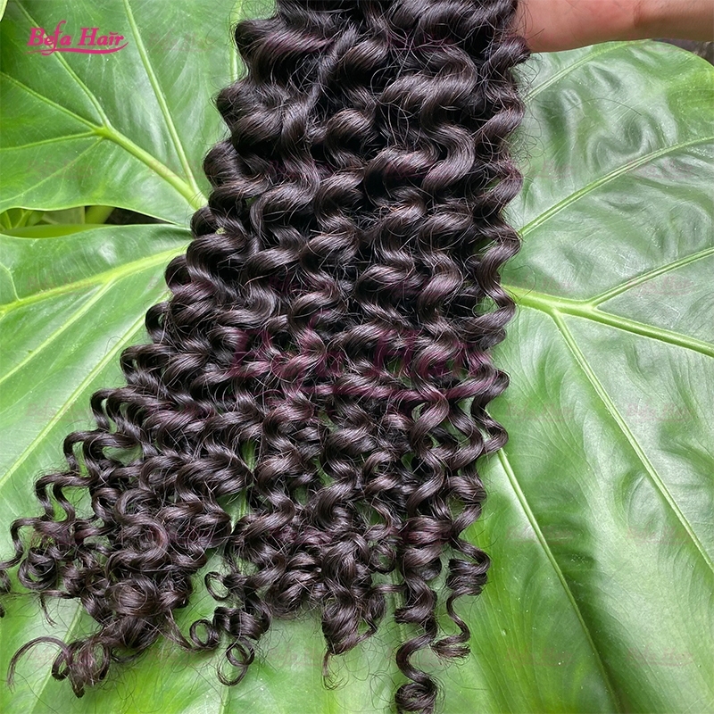 Wholesale Raw Hair Deep Curly 2pcs/3Bundles/4Bundles 12-30 Inches Natural Black human Hair Weave