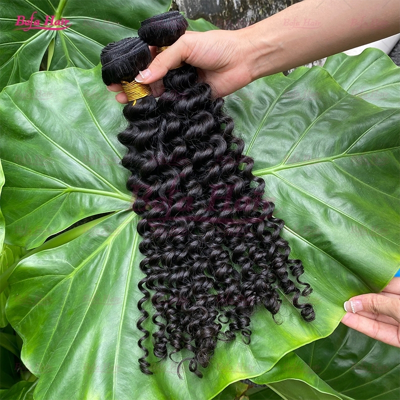 Wholesale Raw Hair Deep Curly 2pcs/3Bundles/4Bundles 12-30 Inches Natural Black human Hair Weave