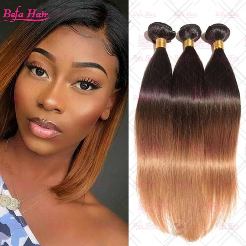 Wholesale Straight Hair Ombre T1B/30# 2pcs/3Bundles/4Bundles Human Hair Weaves