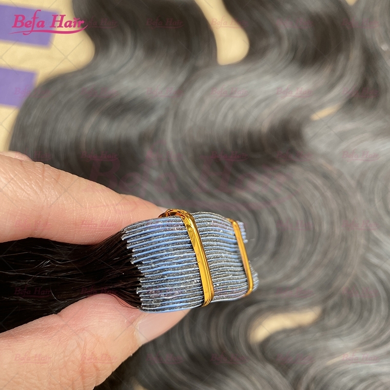 Wholesale18inch to 26inch Curly PU human hair Tape in Extension