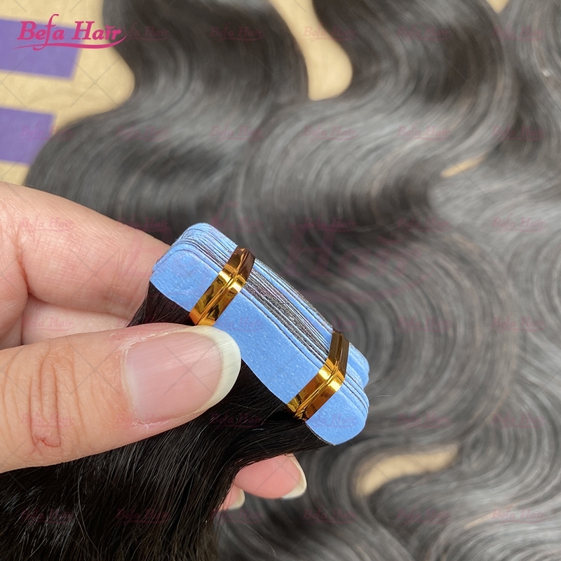 Wholesale18inch to 26inch Curly PU human hair Tape in Extension