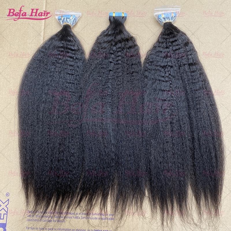 Wholesale18inch to 26inch Curly PU human hair Tape in Extension