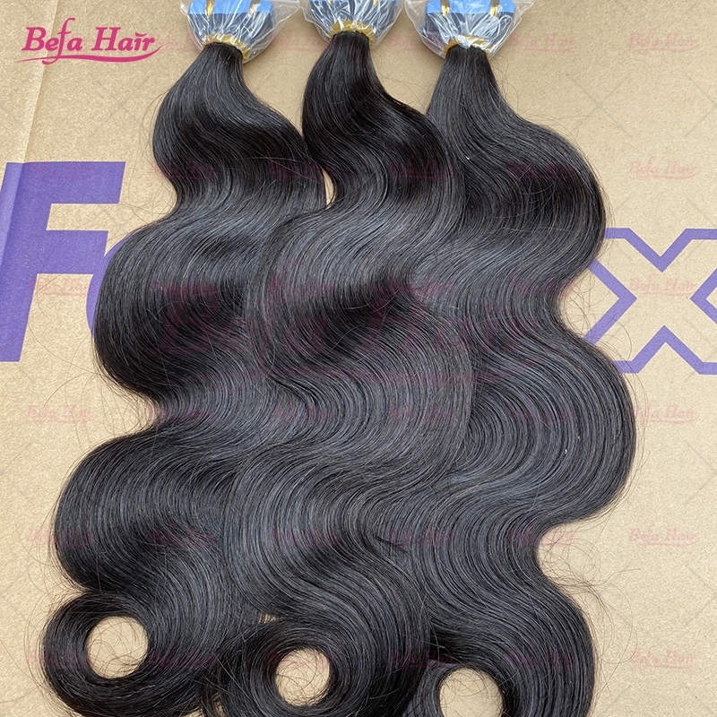 Wholesale18inch to 26inch Curly PU human hair Tape in Extension