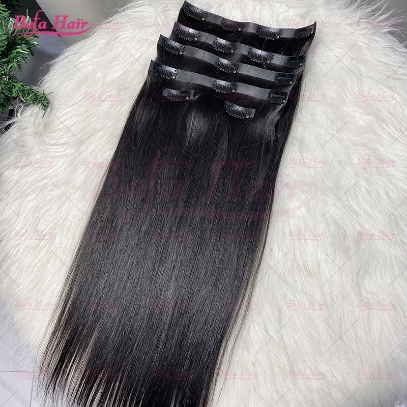 Wholesale 12inch to 28inch Straight PU Seemless Clip in human hair Tape in Extension