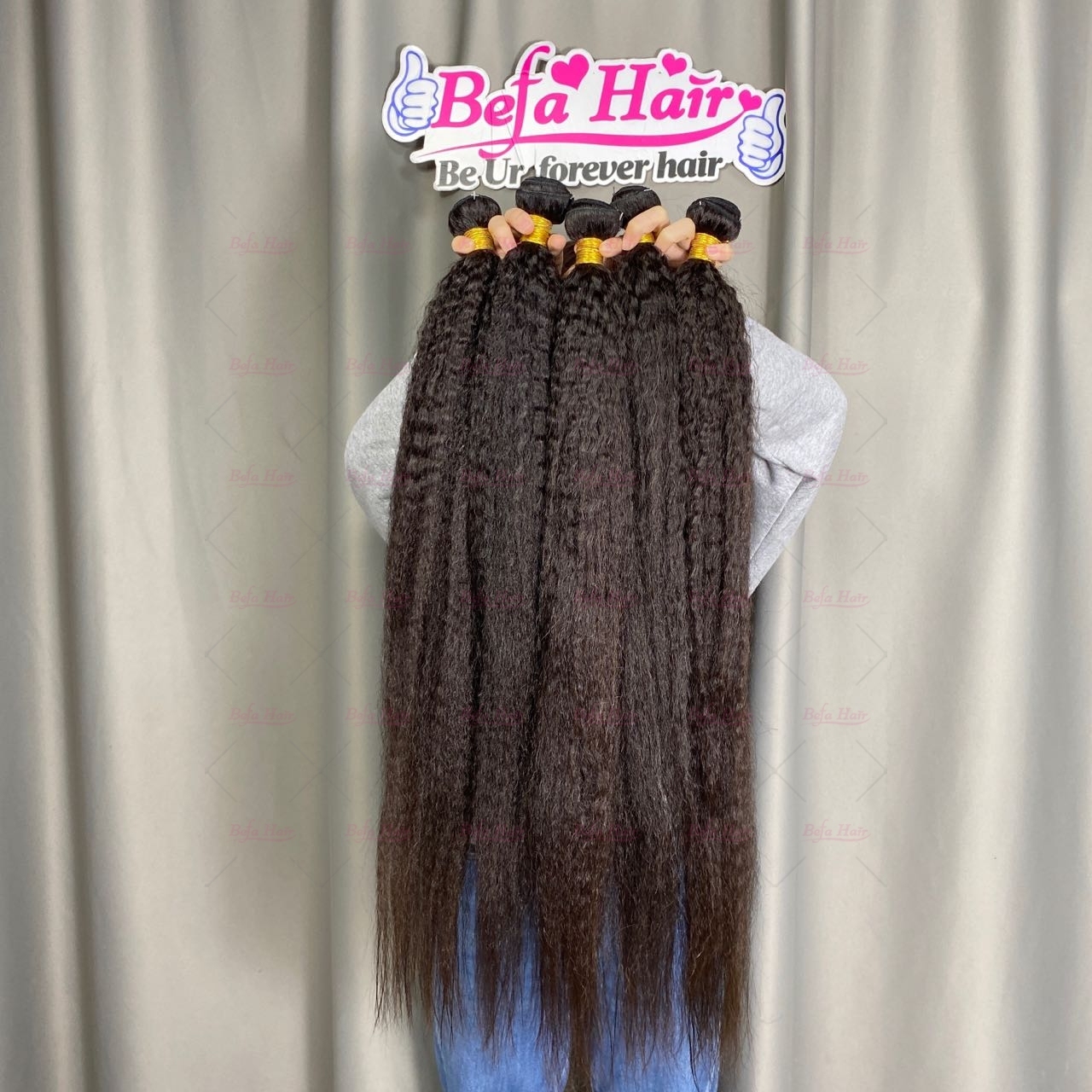 Wholesale Raw Hair Kinky Straight 2pcs/3Bundles/4Bundles 12-30 Inches Natural Black human Hair Weave