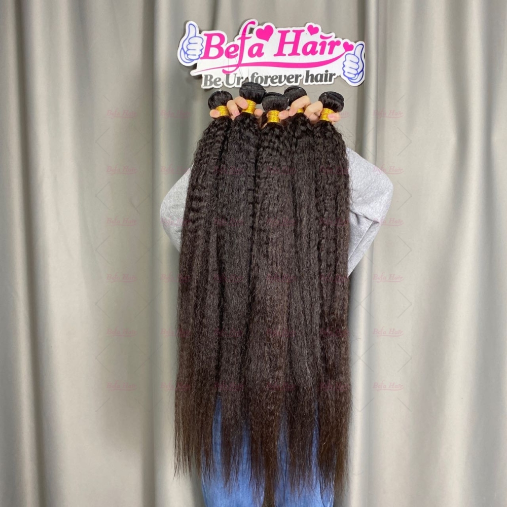 Wholesale Raw Hair Kinky Straight 2pcs/3Bundles/4Bundles 12-30 Inches Natural Black human Hair Weave