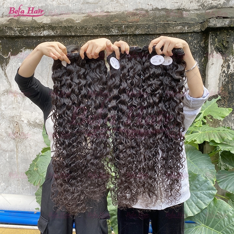 Wholesale Raw Hair Water Wave 2pcs/3Bundles/4Bundles 12-30 Inches Natural Black human Hair Weave
