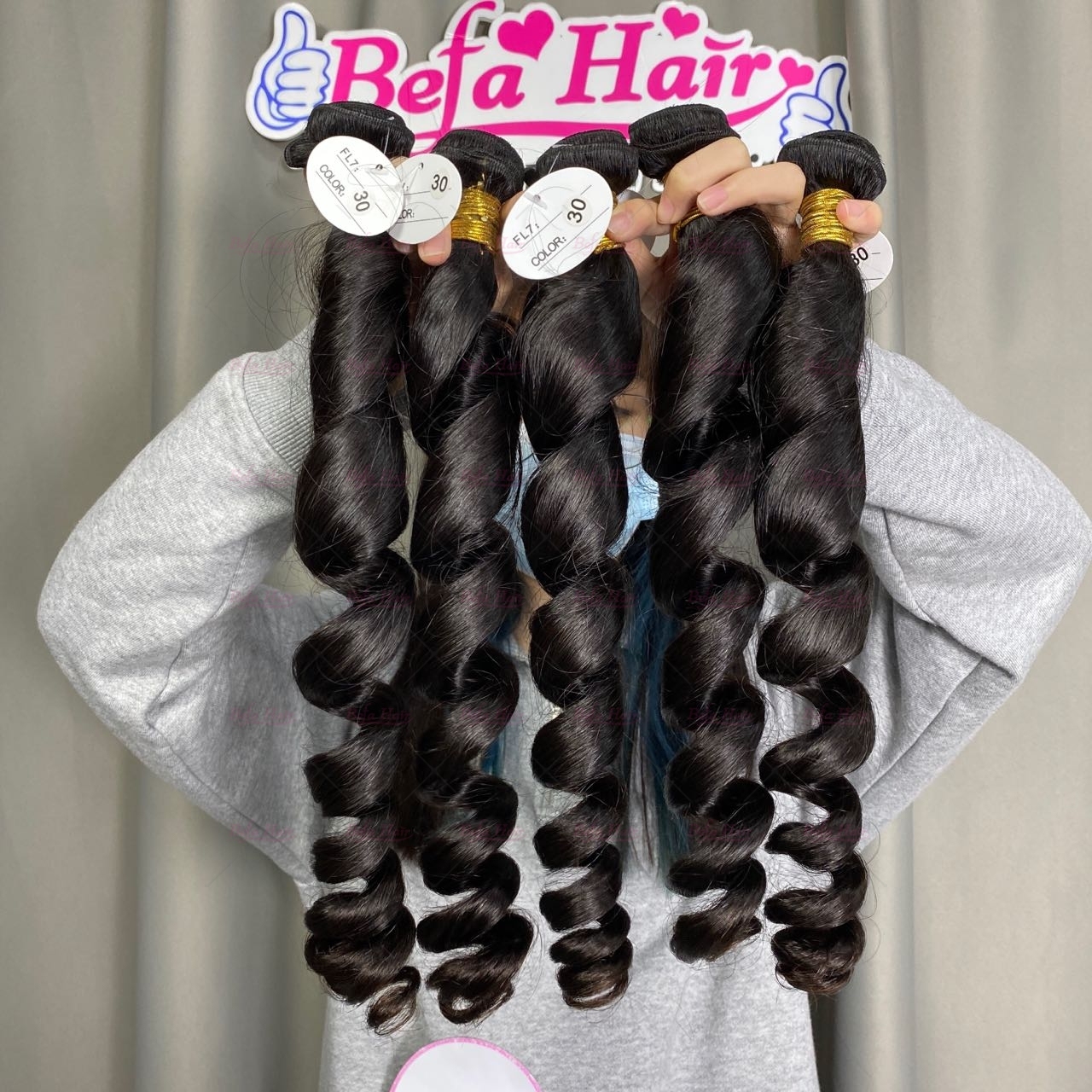 Wholesale Raw Hair Loose Wave 2pcs/3Bundles/4Bundles 12-30 Inches Natural Black human Hair Weave