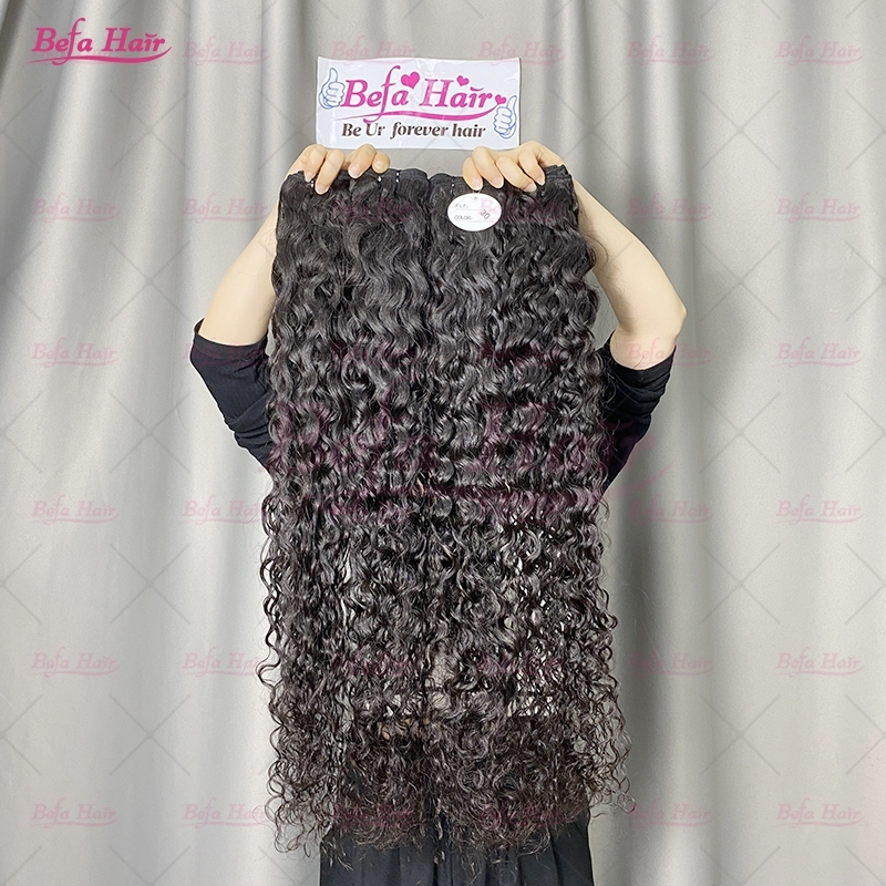 Wholesale Raw Hair Water Wave 2pcs/3Bundles/4Bundles 12-30 Inches Natural Black human Hair Weave