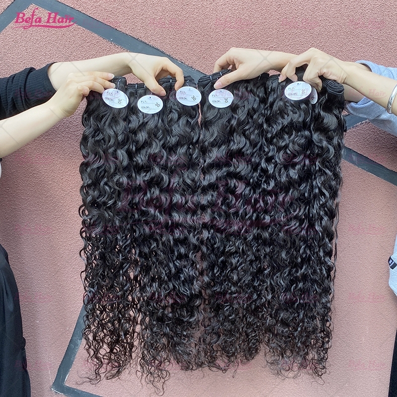 Wholesale Raw Hair Water Wave 2pcs/3Bundles/4Bundles 12-30 Inches Natural Black human Hair Weave