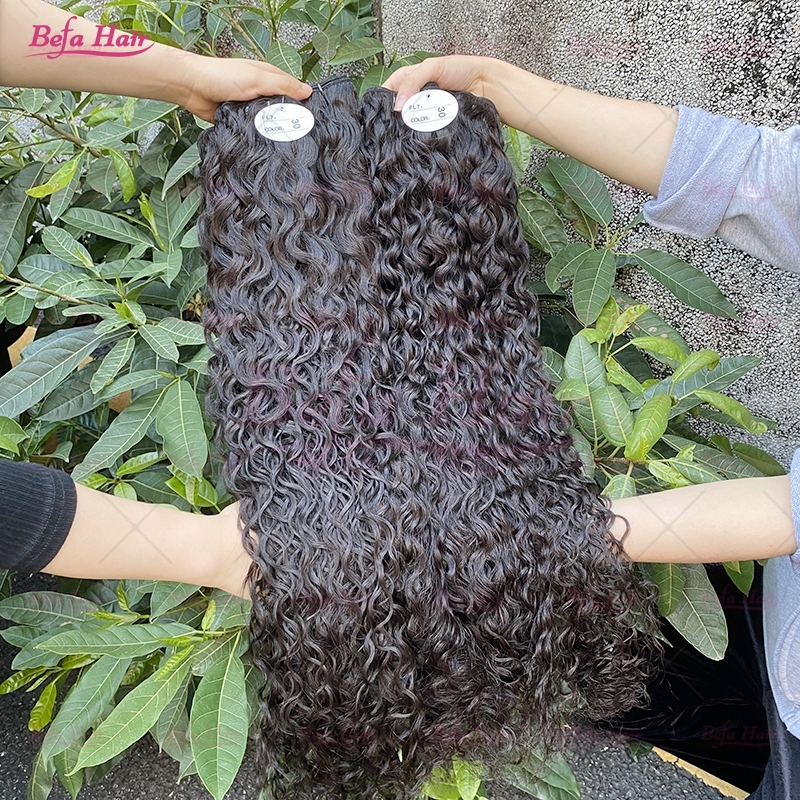 Wholesale Raw Hair Water Wave 2pcs/3Bundles/4Bundles 12-30 Inches Natural Black human Hair Weave