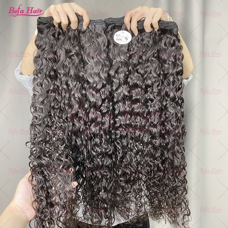 Wholesale Raw Hair Water Wave 2pcs/3Bundles/4Bundles 12-30 Inches Natural Black human Hair Weave