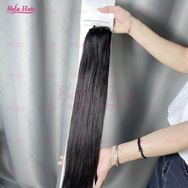 Wholesale 18inch to 24inch Micro Ring Loop Human Hair Extension Straight Micro Easy Loop Ring Human Hair Extension