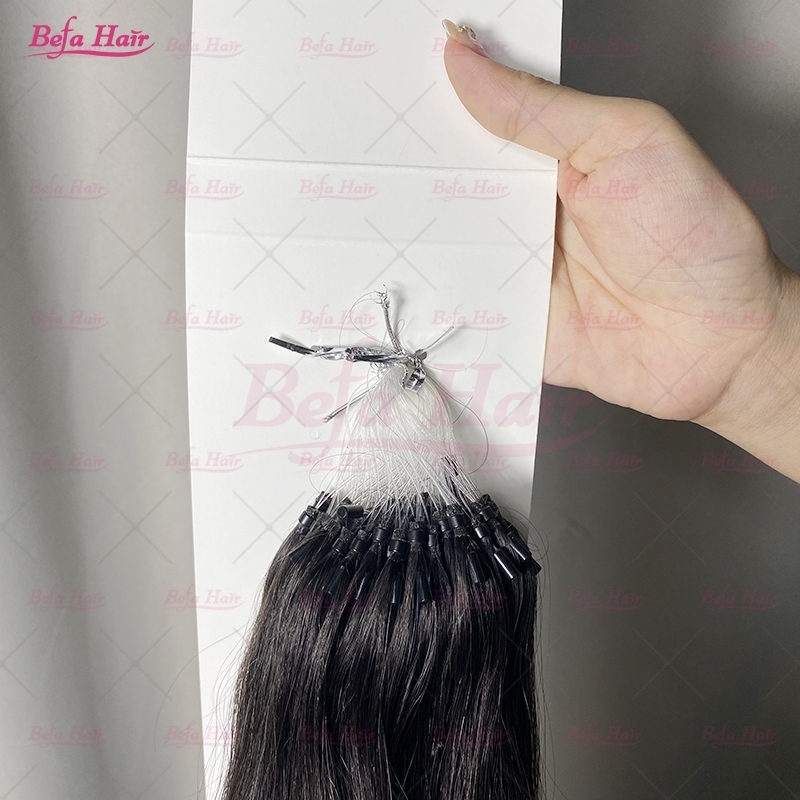 Wholesale 18inch to 24inch Micro Ring Loop Human Hair Extension Straight Micro Easy Loop Ring Human Hair Extension