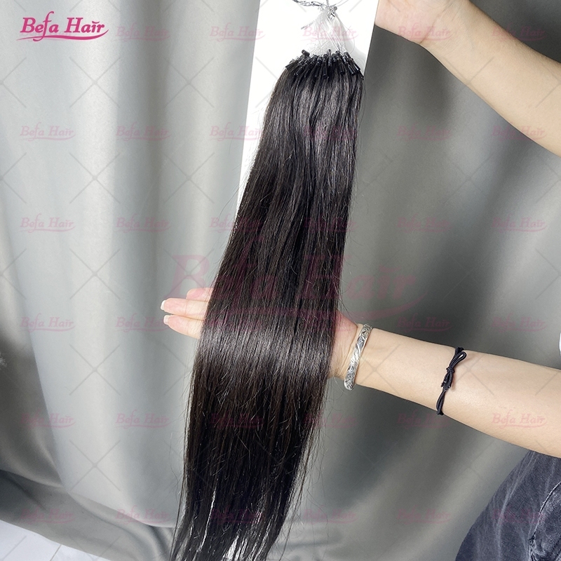 Wholesale 18inch to 24inch Micro Ring Loop Human Hair Extension Straight Micro Easy Loop Ring Human Hair Extension
