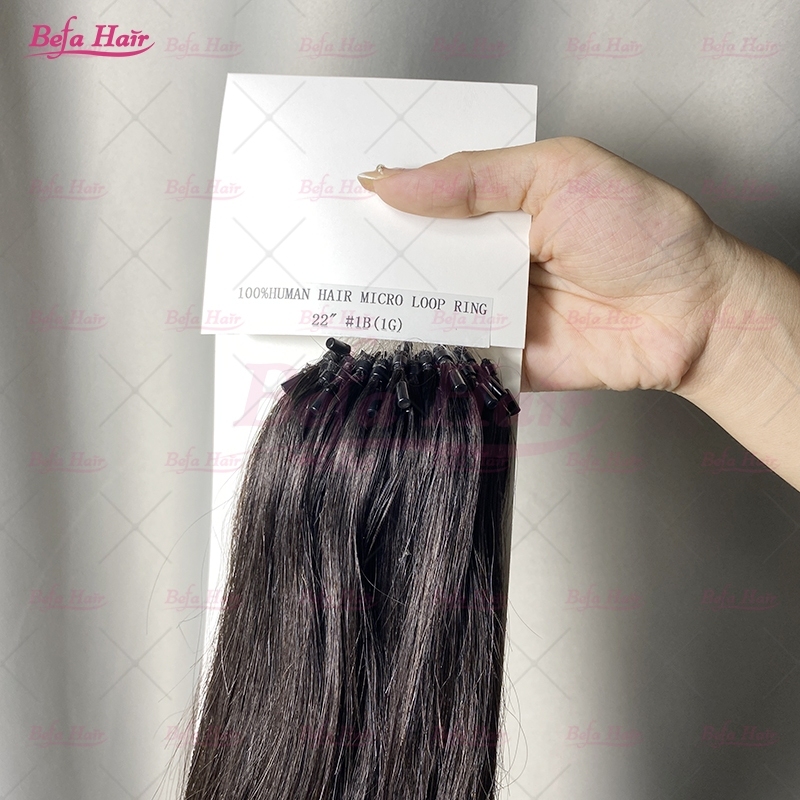 Wholesale 18inch to 24inch Micro Ring Loop Human Hair Extension Straight Micro Easy Loop Ring Human Hair Extension