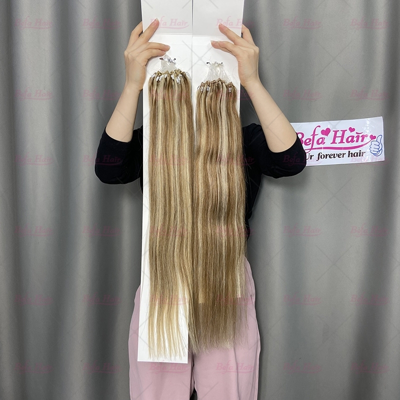 Wholesale 18inch to 24inch Micro Ring Loop Human Hair Extension Straight Micro Easy Loop Ring Human Hair Extension