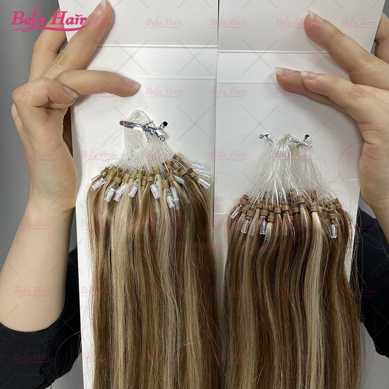 Wholesale 18inch to 24inch Micro Ring Loop Human Hair Extension Straight Micro Easy Loop Ring Human Hair Extension