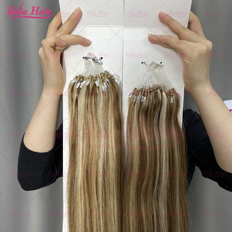 Wholesale 18inch to 24inch Micro Ring Loop Human Hair Extension Straight Micro Easy Loop Ring Human Hair Extension