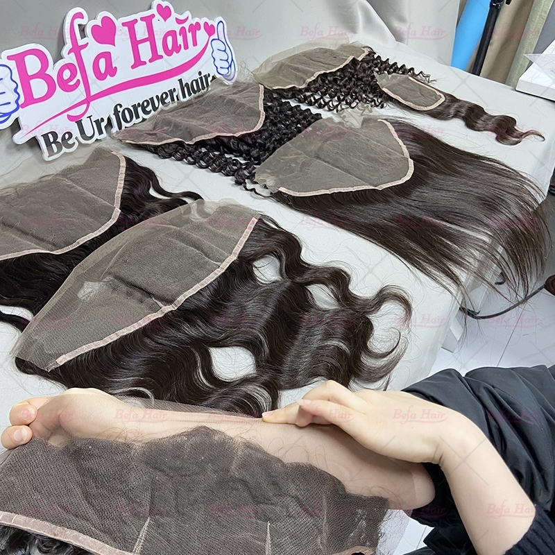 Wholesale Raw Hair Brown Lace 4x4/13x4/13x6 Straight/Body/Curly Wave Closure/Frontal Brown Lace