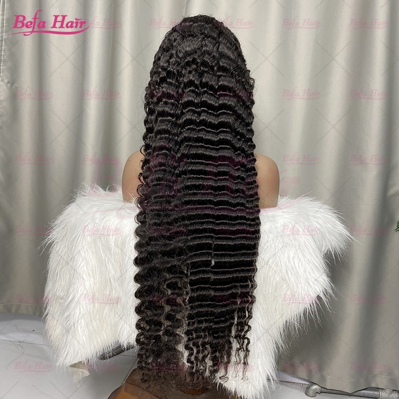 Wholesale Deep Wave HD5x5 Lace Closure Black Wigs 200% Density