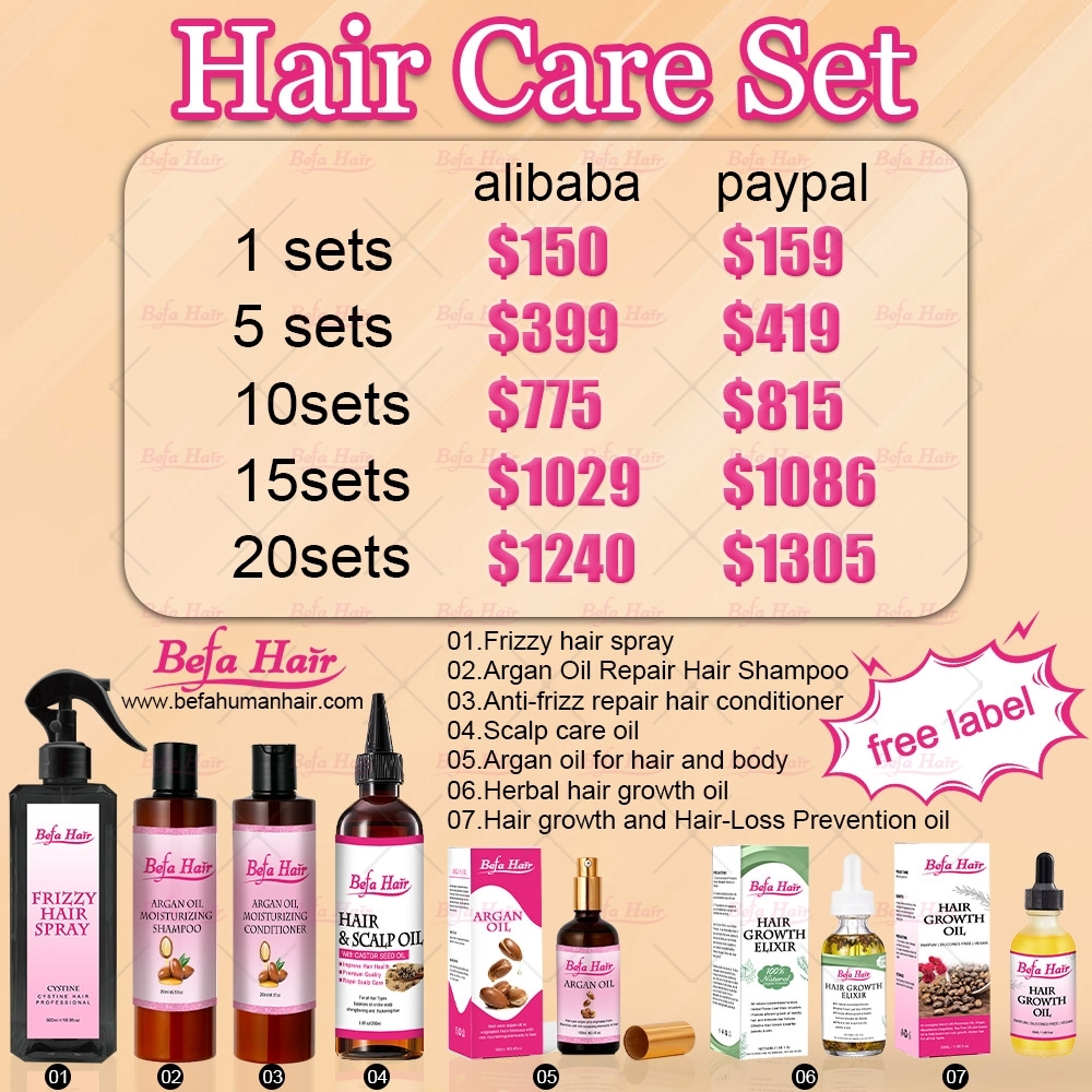 Hair Care Set(Frizzy Hair Spray&Hair Shampoo&Hair Conditioner&Scalp Care Oil&Argan Oil&Herbal Hair Growth Oil&Hair Growth and Hair-loss Prevention Oil