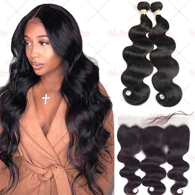 Wholesale Pre-plucked 2 Bundles Brazilian Hair With 13x4 Transparent HD Lace Frontal (Straight/Body Wave),can do dropshipping