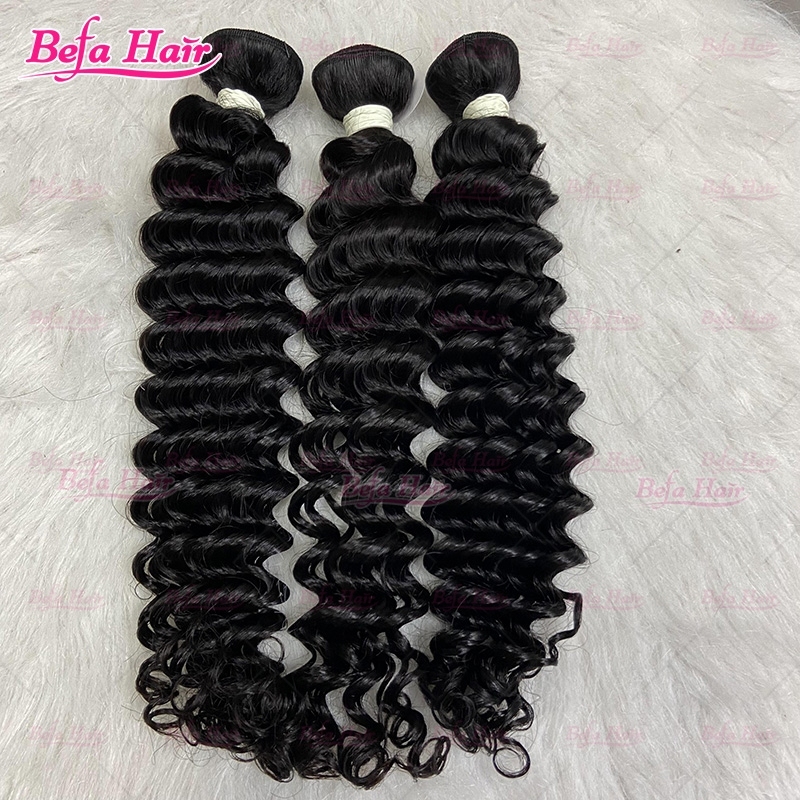 Wholesale Raw Hair Deep Wave 1Bundles 12-30 Inches Natural Black human Hair Weave
