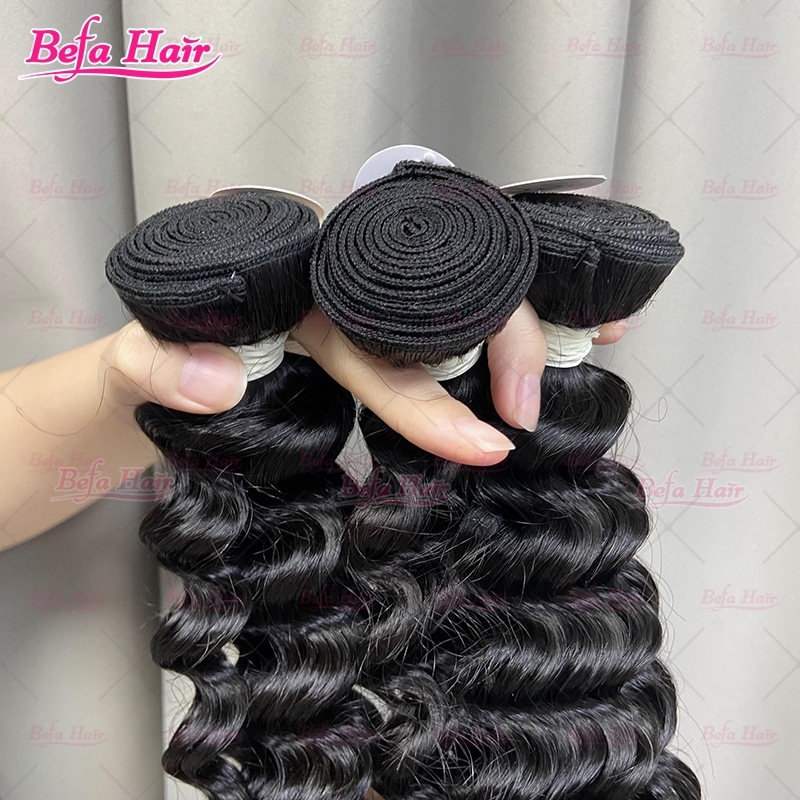 Wholesale Raw Hair Deep Wave 1Bundles 12-30 Inches Natural Black human Hair Weave
