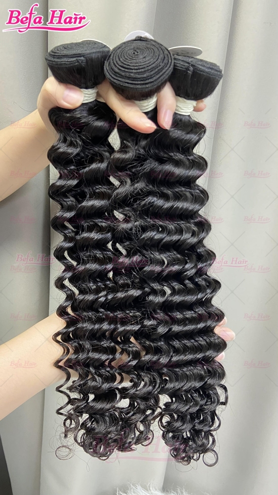 Wholesale Raw Hair Deep Wave 1Bundles 12-30 Inches Natural Black human Hair Weave