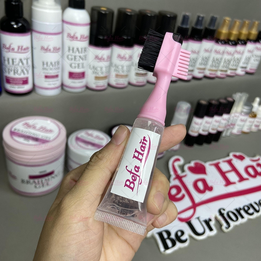 Wholesale 10ml +20ml Edge Brush With Refill Gel 3 In 1 Edge Control Gel Baby Hair Control Gel