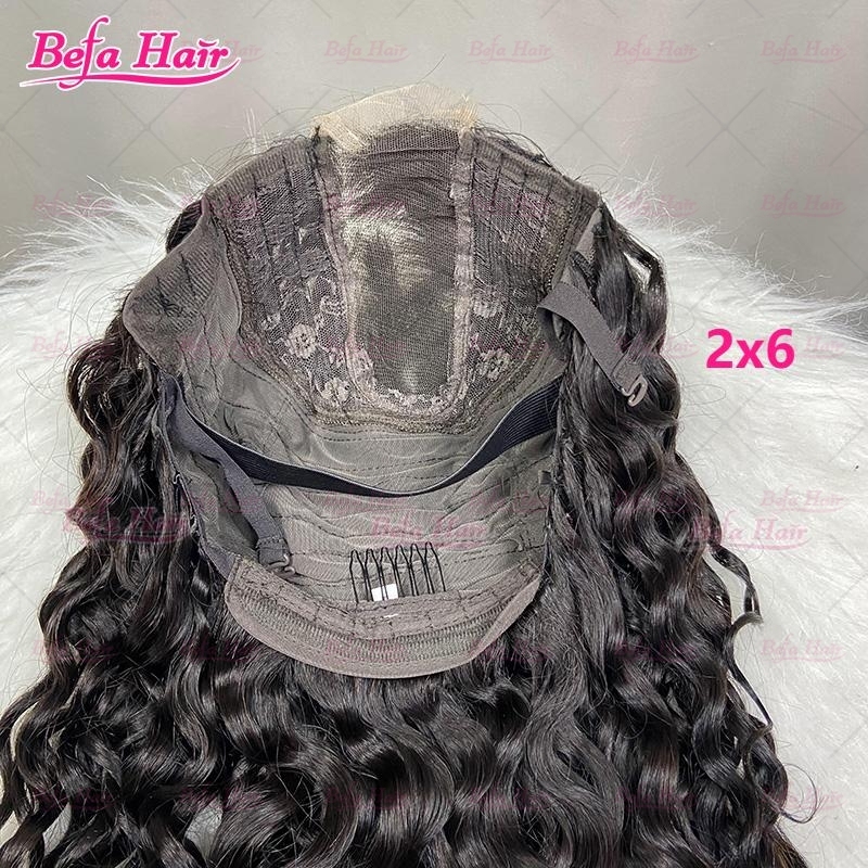Natural Black 200% Density Virgin Human Hair Wigs Water Wave Wig 2x6 4x4 5x5 13x4 13x6 360 Lace Wig