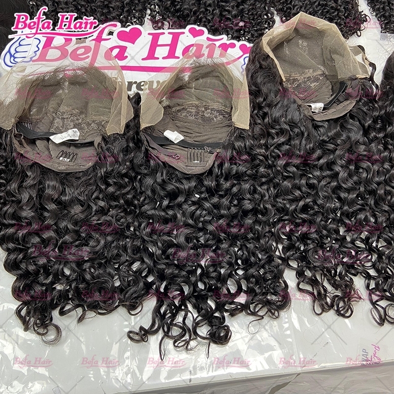 Natural Black 200% Density Virgin Human Hair Wigs Water Wave Wig 2x6 4x4 5x5 13x4 13x6 360 Lace Wig