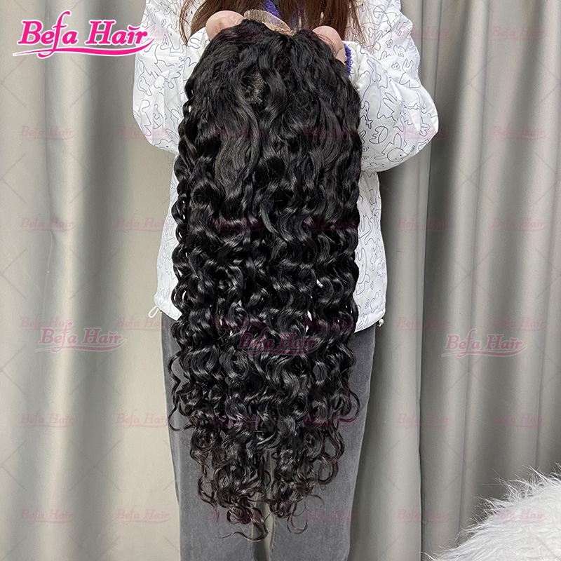 Natural Black 200% Density Virgin Human Hair Wigs Water Wave Wig 2x6 4x4 5x5 13x4 13x6 360 Lace Wig