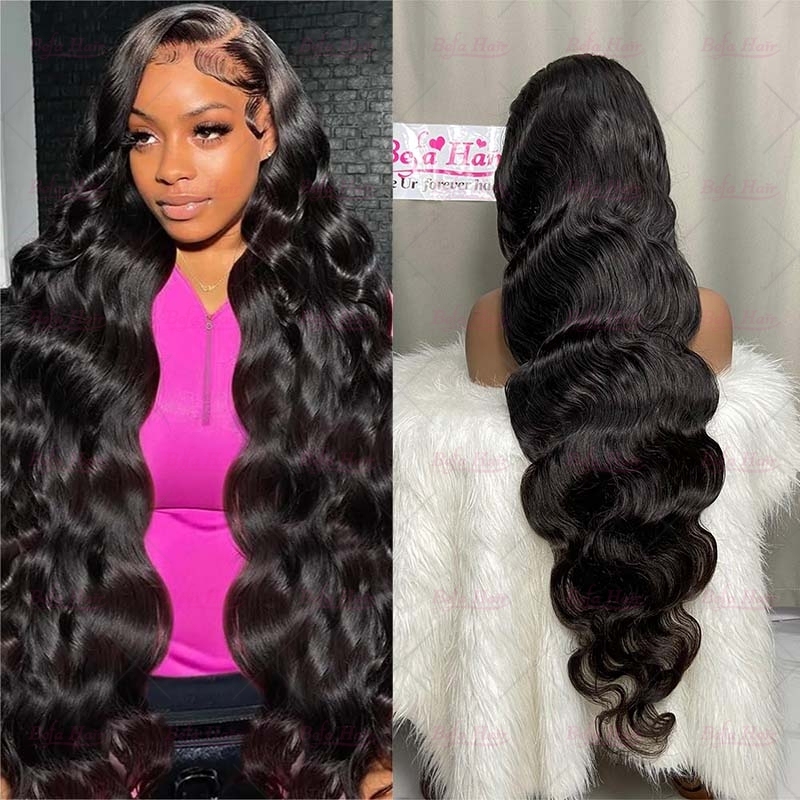 Wholesale Natural Black 2x6 4x4 5x5 13x4 13x6 360 Lace Body Wave Wig Pre Plucked 200% Density Virgin Human Hair Wigs